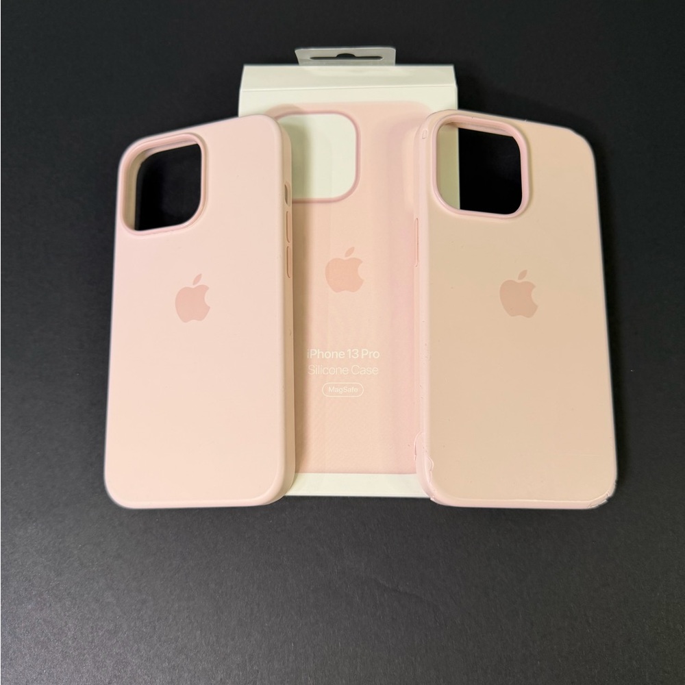 Used Apple iPhone 13 Pro silicone case magsafe chalk pink 2x cases